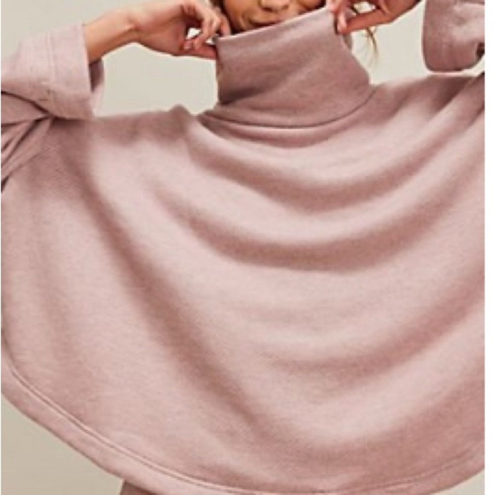 Free People Pink Cowl Neck Sweater and Skirt Set.